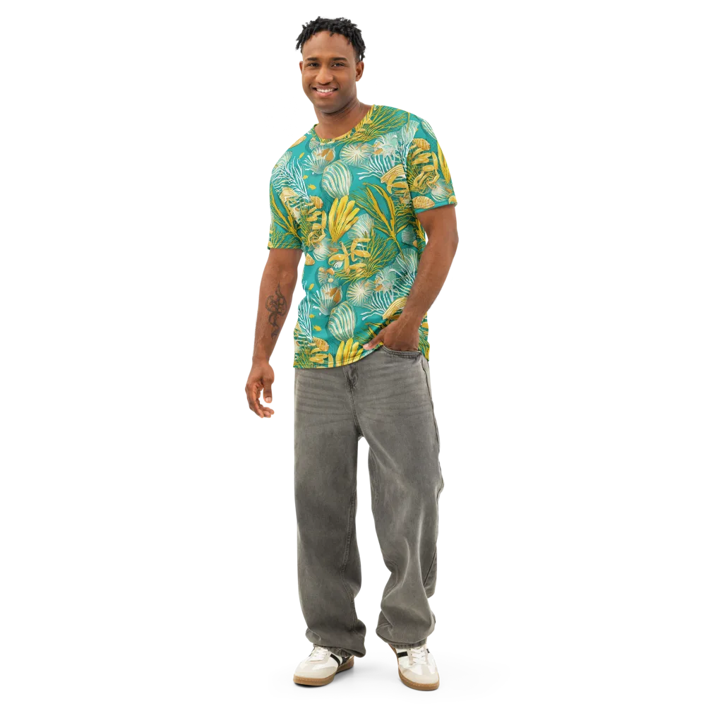 Tidal Gilt on Men's Cotton Crew Neck T-Shirt — Front