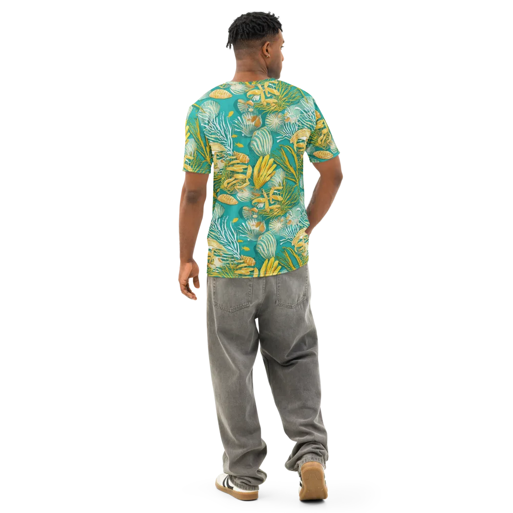 Tidal Gilt on Men's Cotton Crew Neck T-Shirt — Back