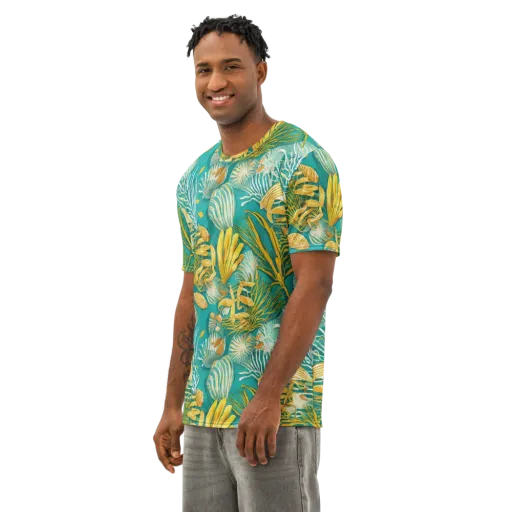 Tidal Gilt on a Men's Cotton Crew Neck T-Shirt