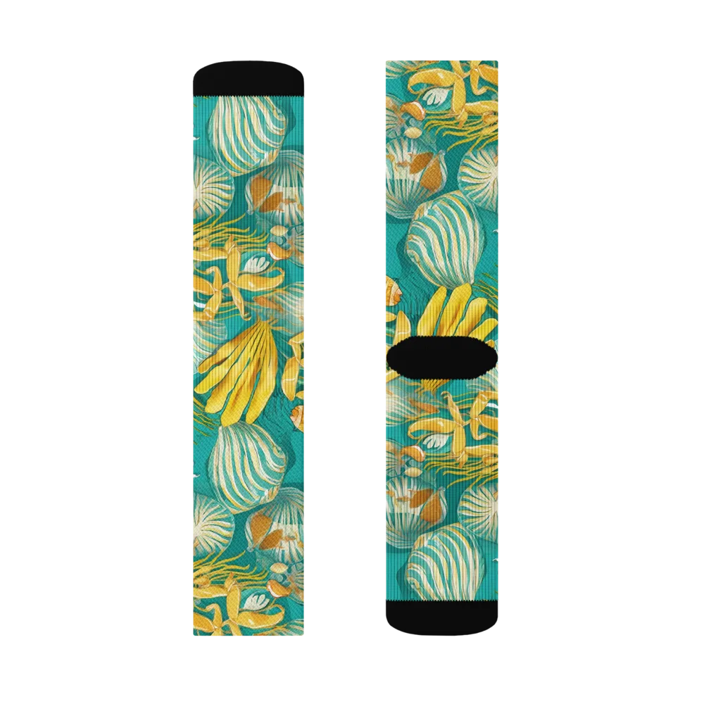 Tidal Gilt on Socks — Right Sock