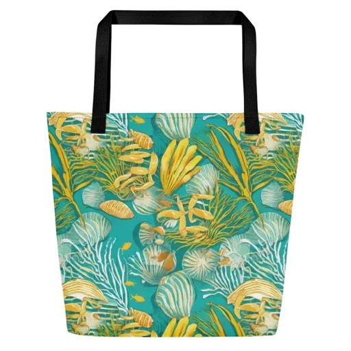 Tidal Gilt on a Large Tote Bag W/ Pocket