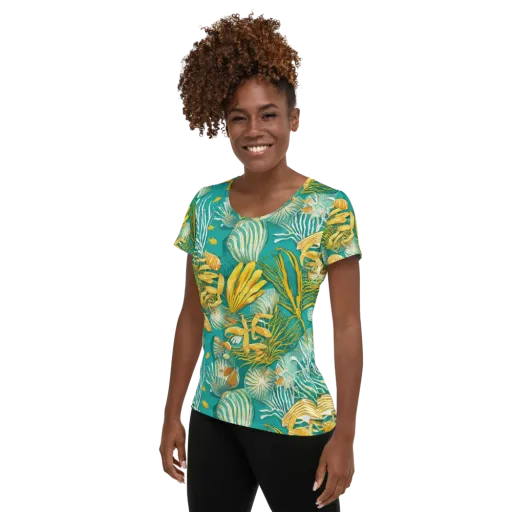 Tidal Gilt on a Women's Athletic T-Shirt