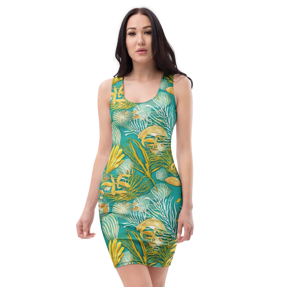 Tidal Gilt on Bodycon Dress — Front
