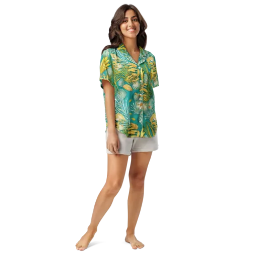 Tidal Gilt on a Women's Short Sleeve Pajama Top