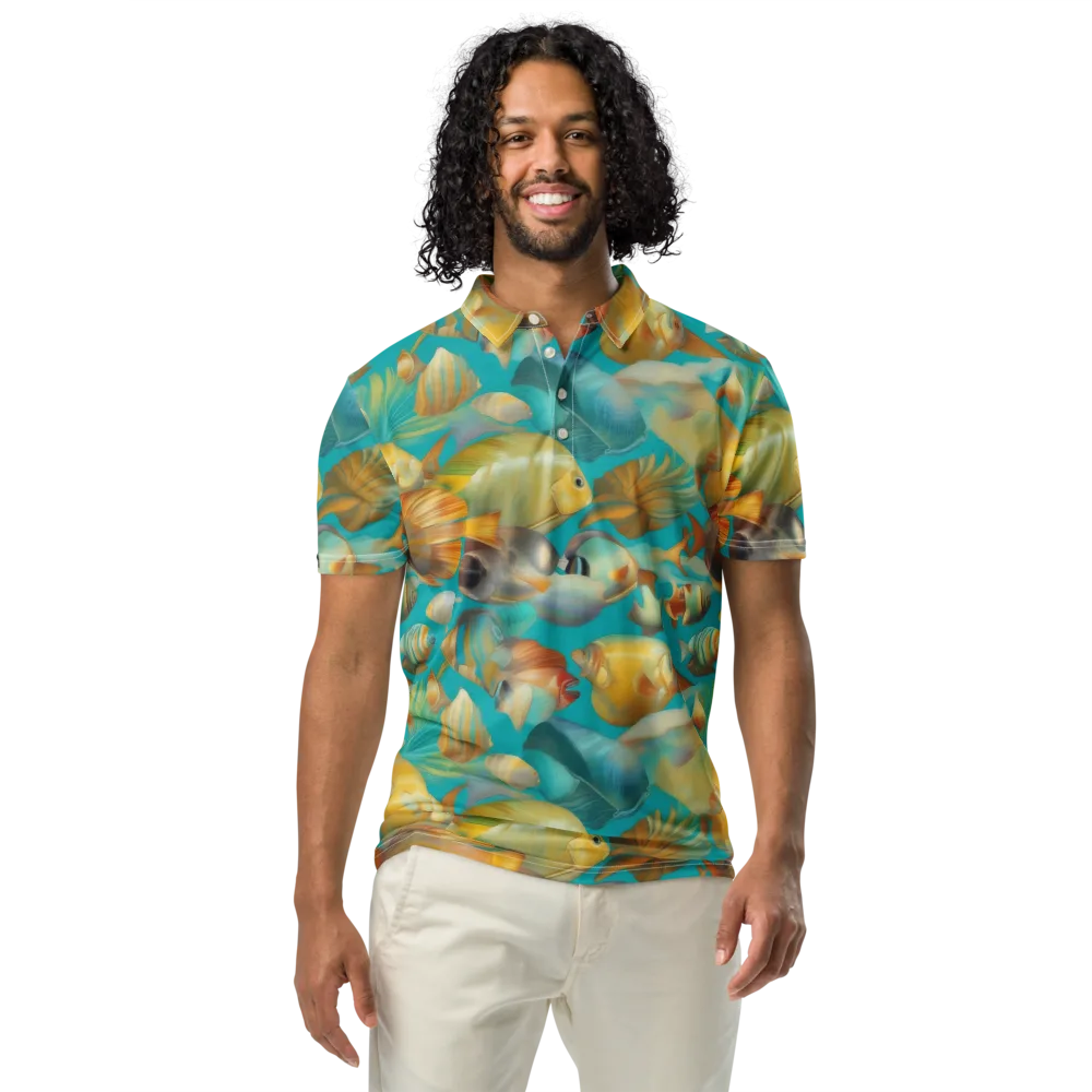 Gilded Shoal on Men's Slim Fit Polo Shirt — Front