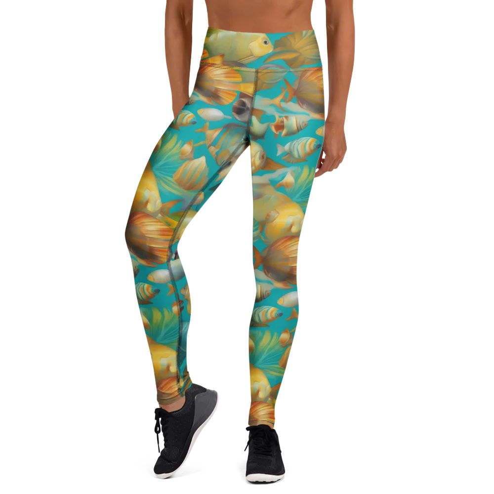 Gilded Shoal on Yoga Leggings — Front