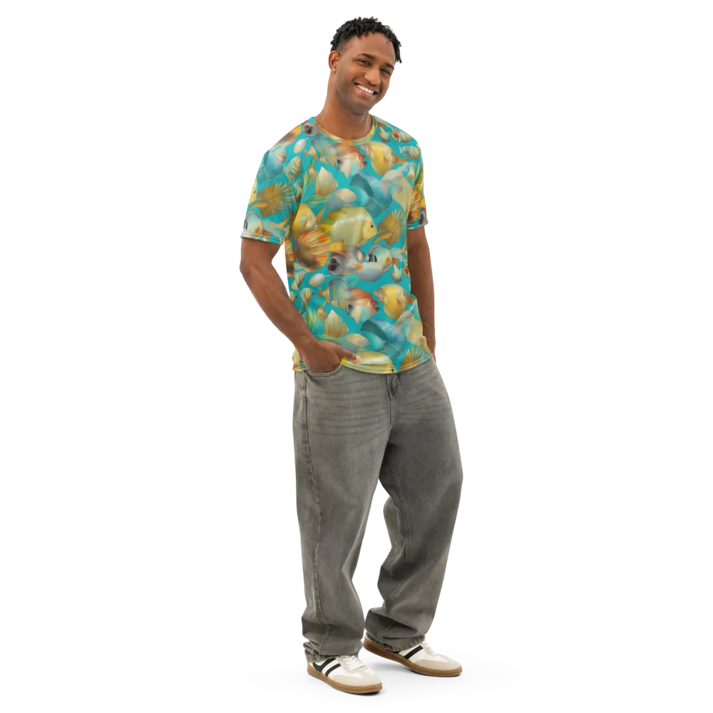 Gilded Shoal on Men's Cotton Crew Neck T-Shirt — Right Front