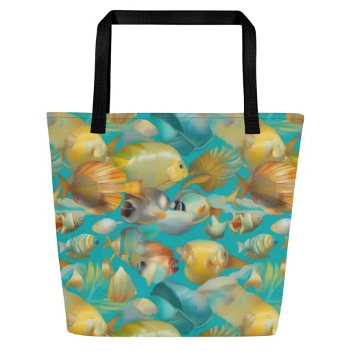 Gilded Shoal on a Large Tote Bag W/ Pocket