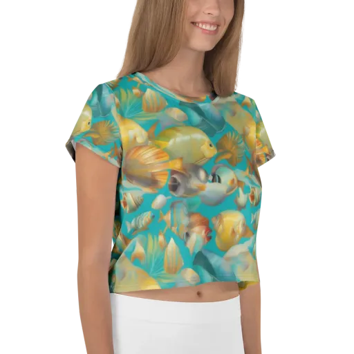 Gilded Shoal on a Crop Tee