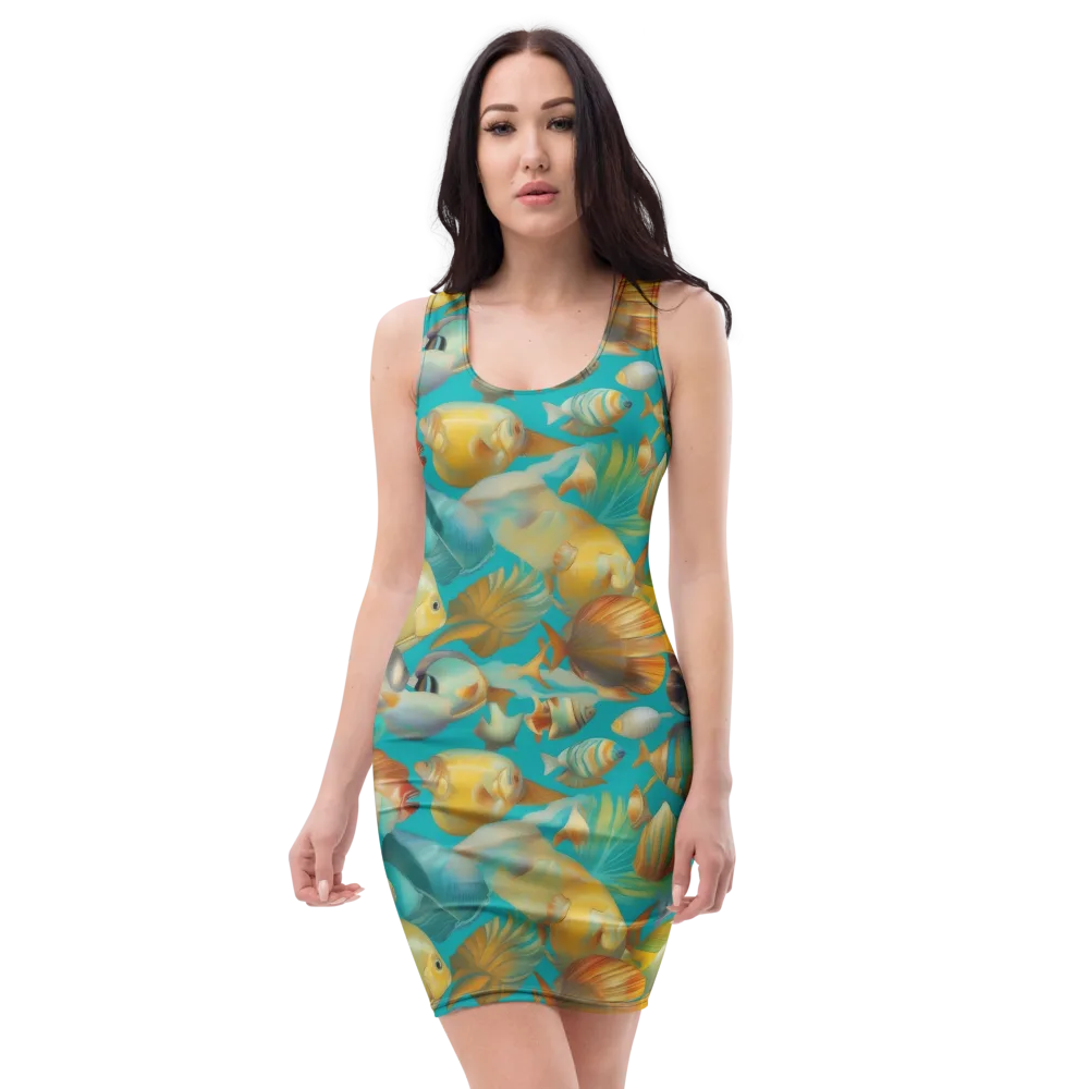 Gilded Shoal on Bodycon Dress — Front