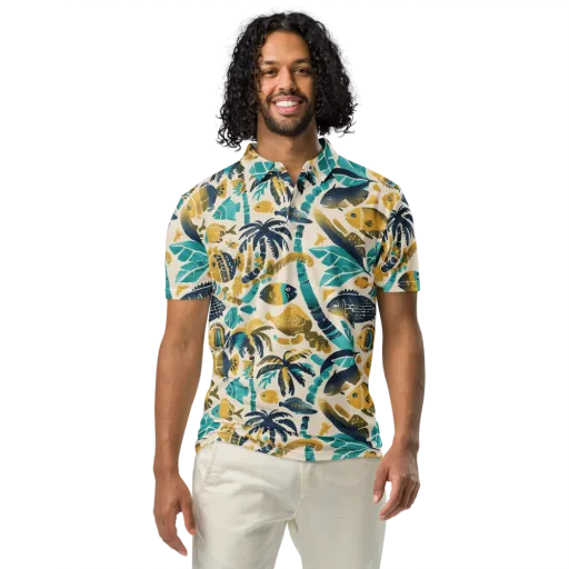 Palmwater on a Men's Slim Fit Polo Shirt