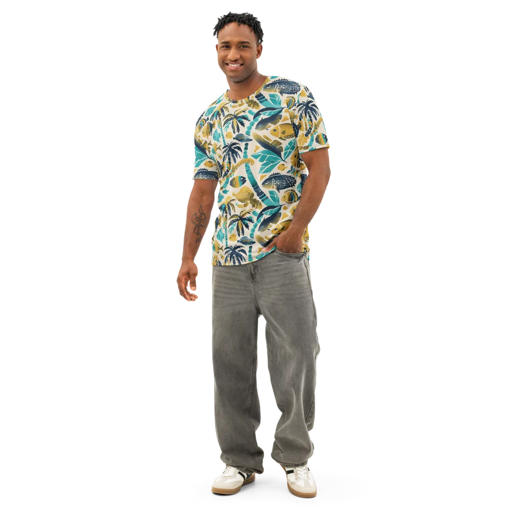 Palmwater on Men's Cotton Crew Neck T-Shirt — Front