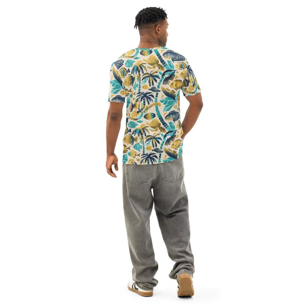 Palmwater on Men's Cotton Crew Neck T-Shirt — Back