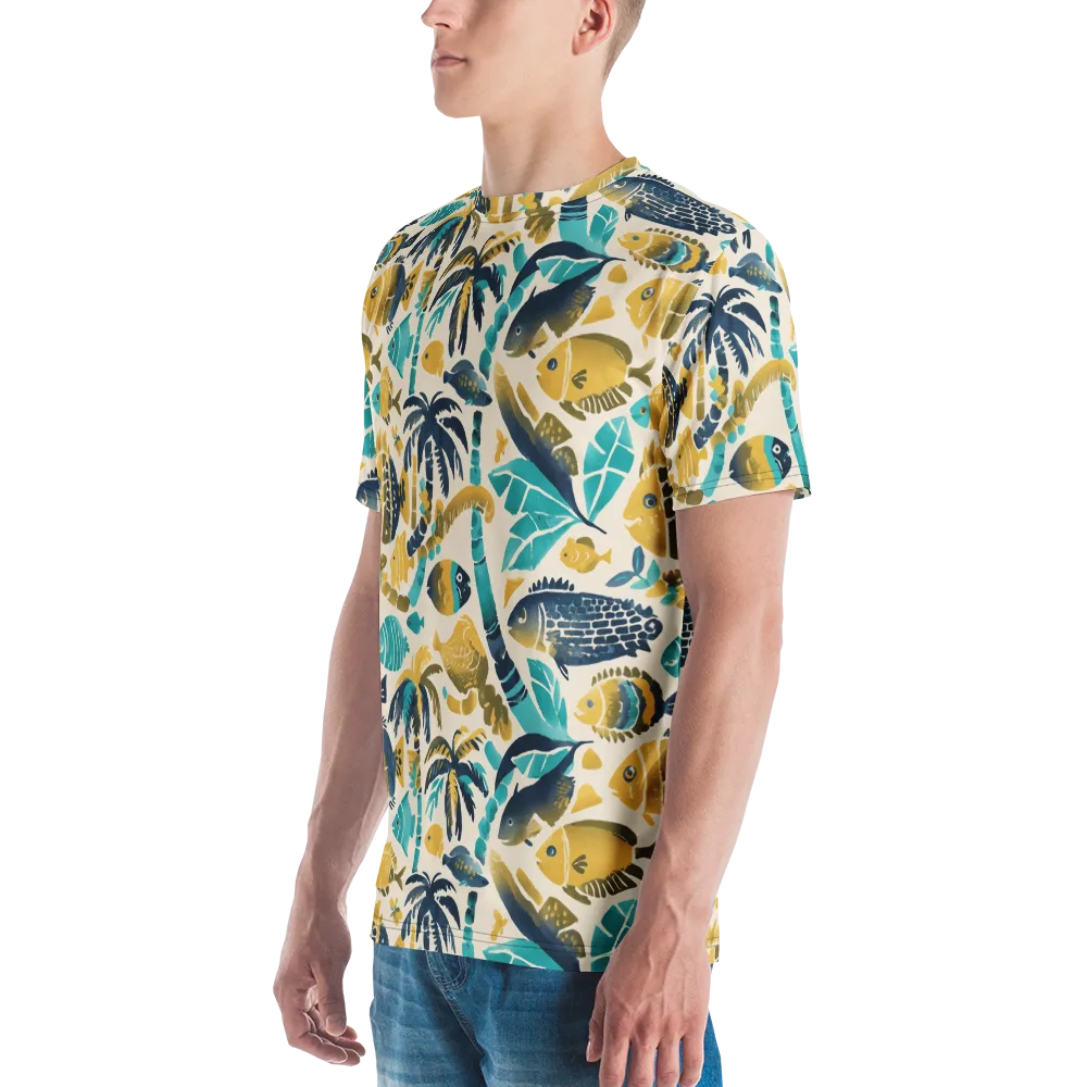 Palmwater on Men's Crew Neck T-Shirt — Left