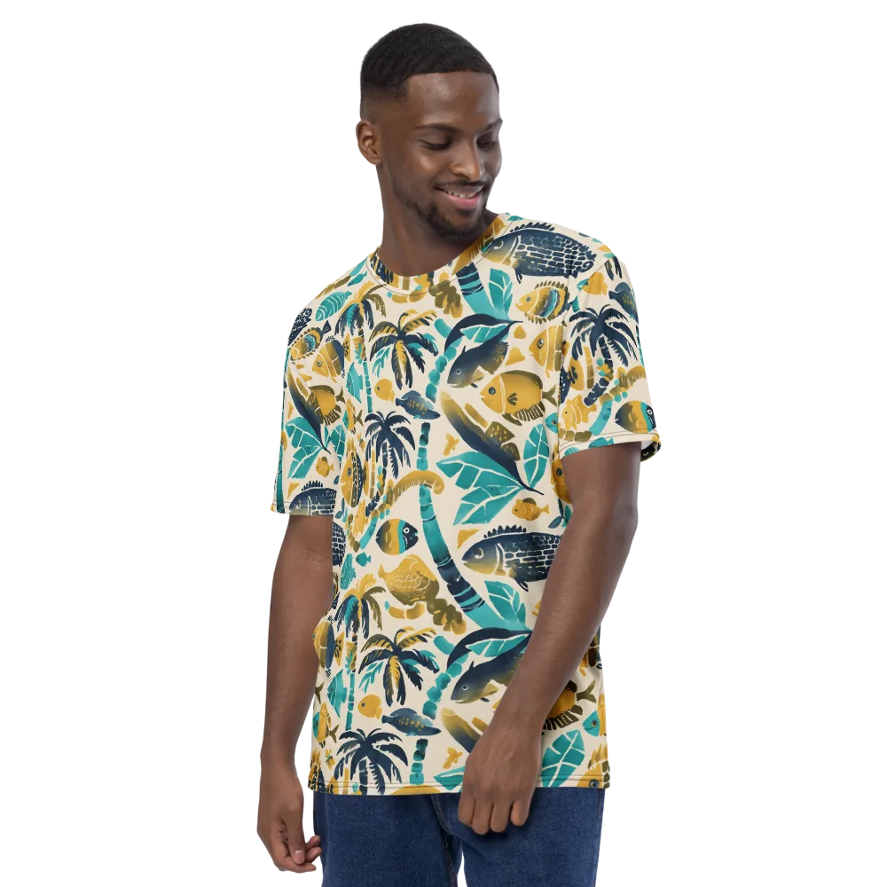 Palmwater on Men's Crew Neck T-Shirt — Left