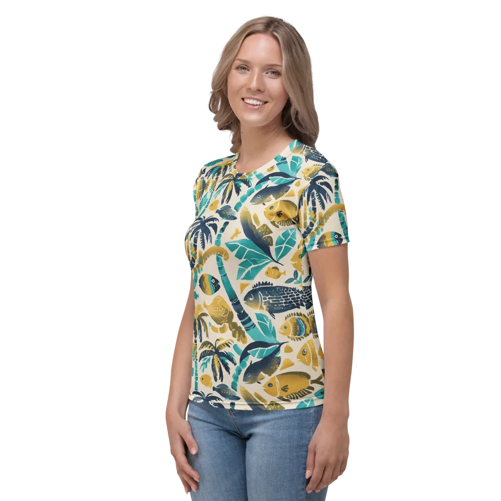 Palmwater on Women's Crew Neck T-Shirt — Left