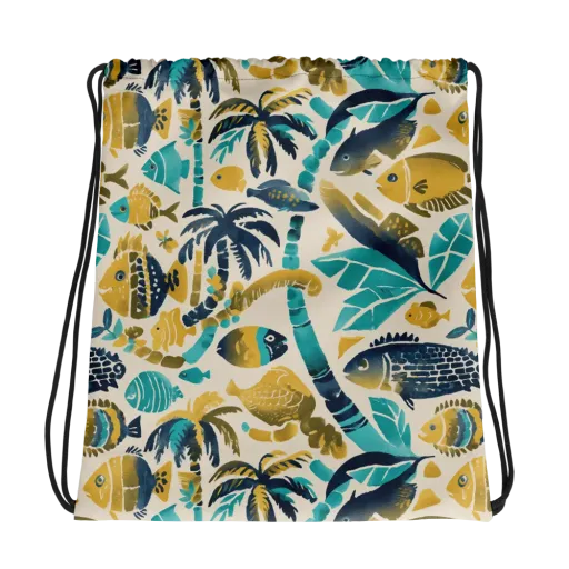 Palmwater on a Drawstring Bag