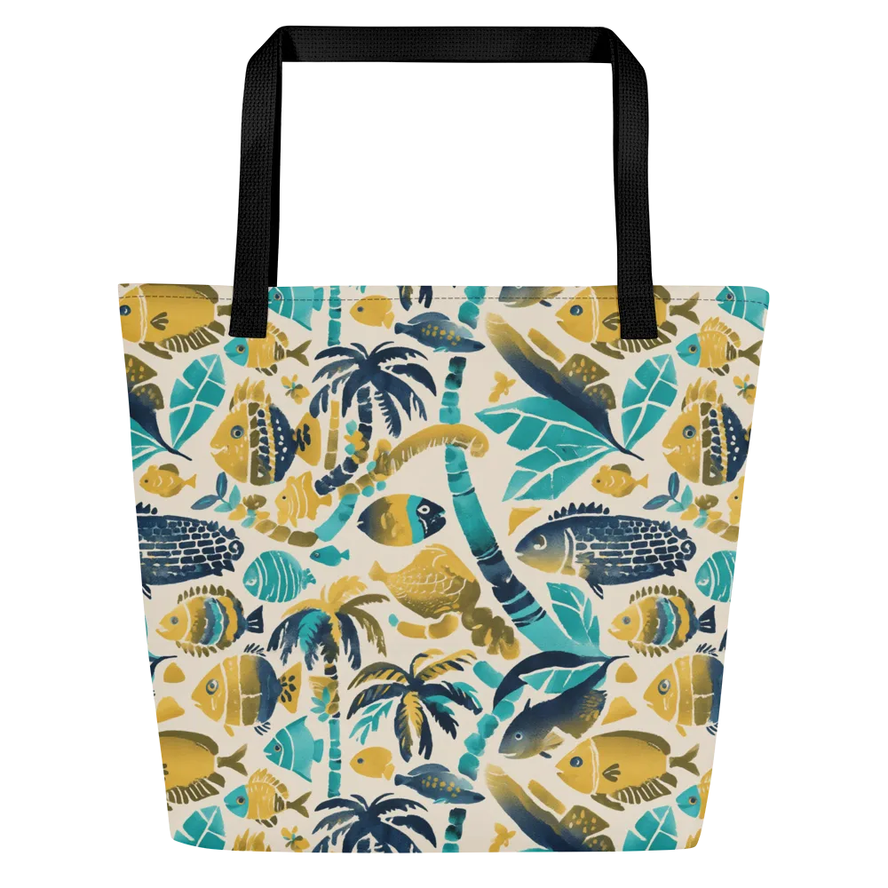 Palmwater on Large Tote Bag W/ Pocket — Front