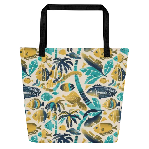Palmwater on a Large Tote Bag W/ Pocket