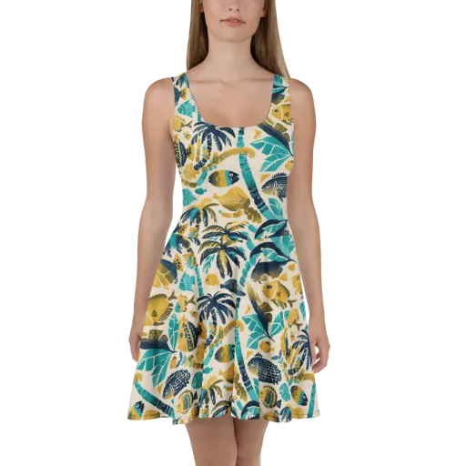 Palmwater on a Skater Dress