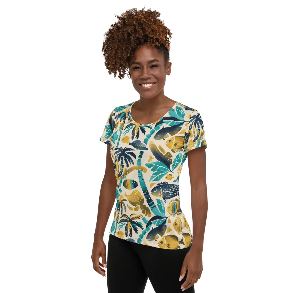 Palmwater on Women's Athletic T-Shirt — Left