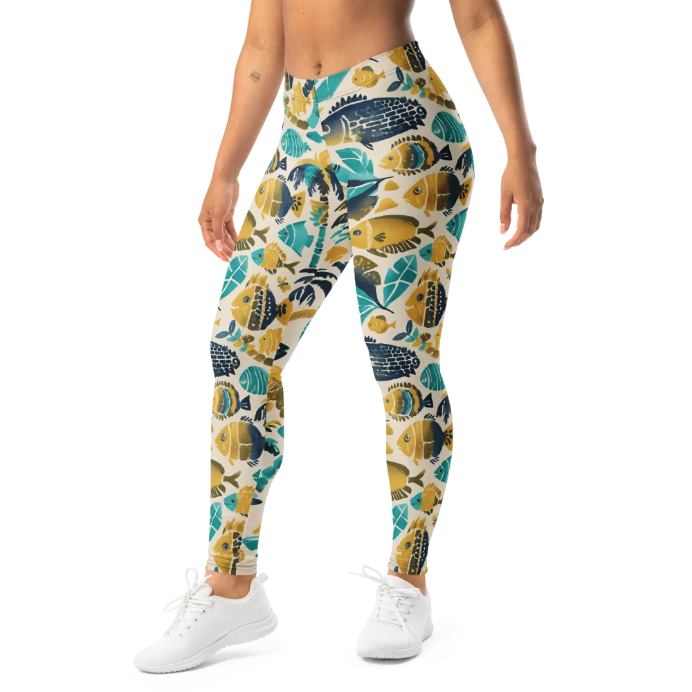 Palmwater on Leggings — Left Front