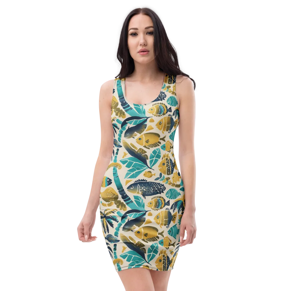 Palmwater on Bodycon Dress — Front