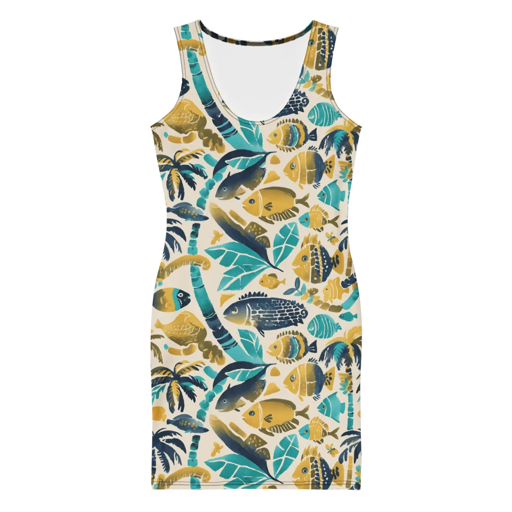 Palmwater on Bodycon Dress — Front