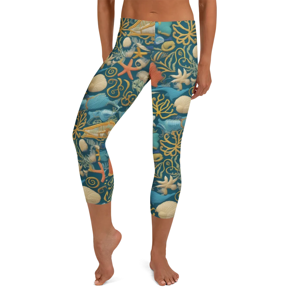 Tidepool Tapestry on Capri Leggings — Front