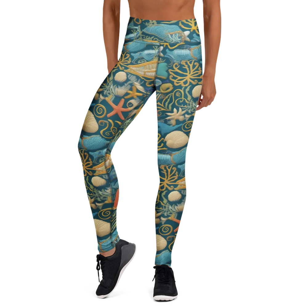 Tidepool Tapestry on Yoga Leggings — Front