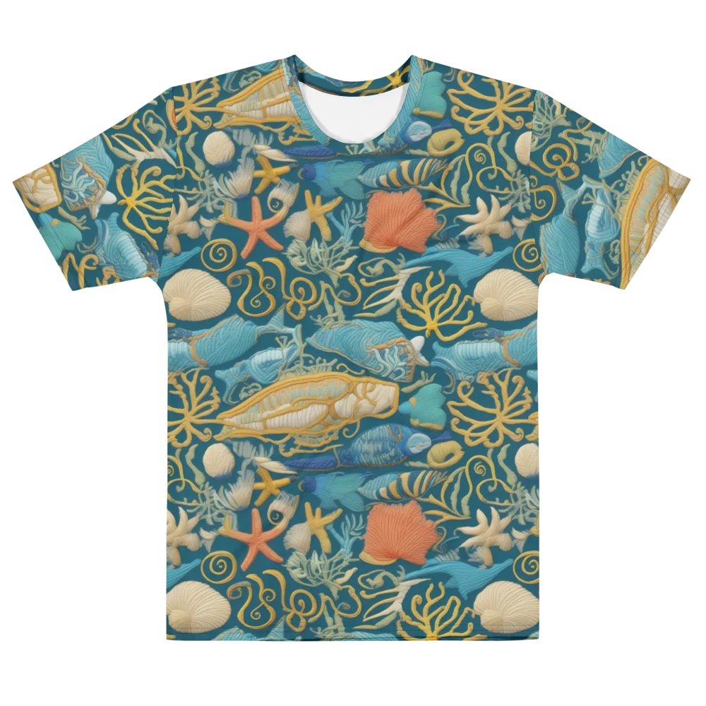 Tidepool Tapestry on Men's Cotton Crew Neck T-Shirt — Front