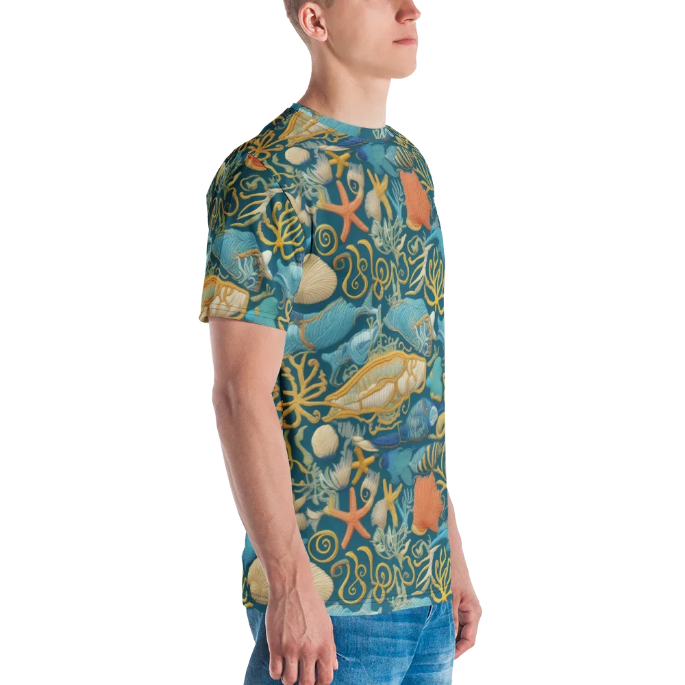 Tidepool Tapestry on Men's Crew Neck T-Shirt — Right