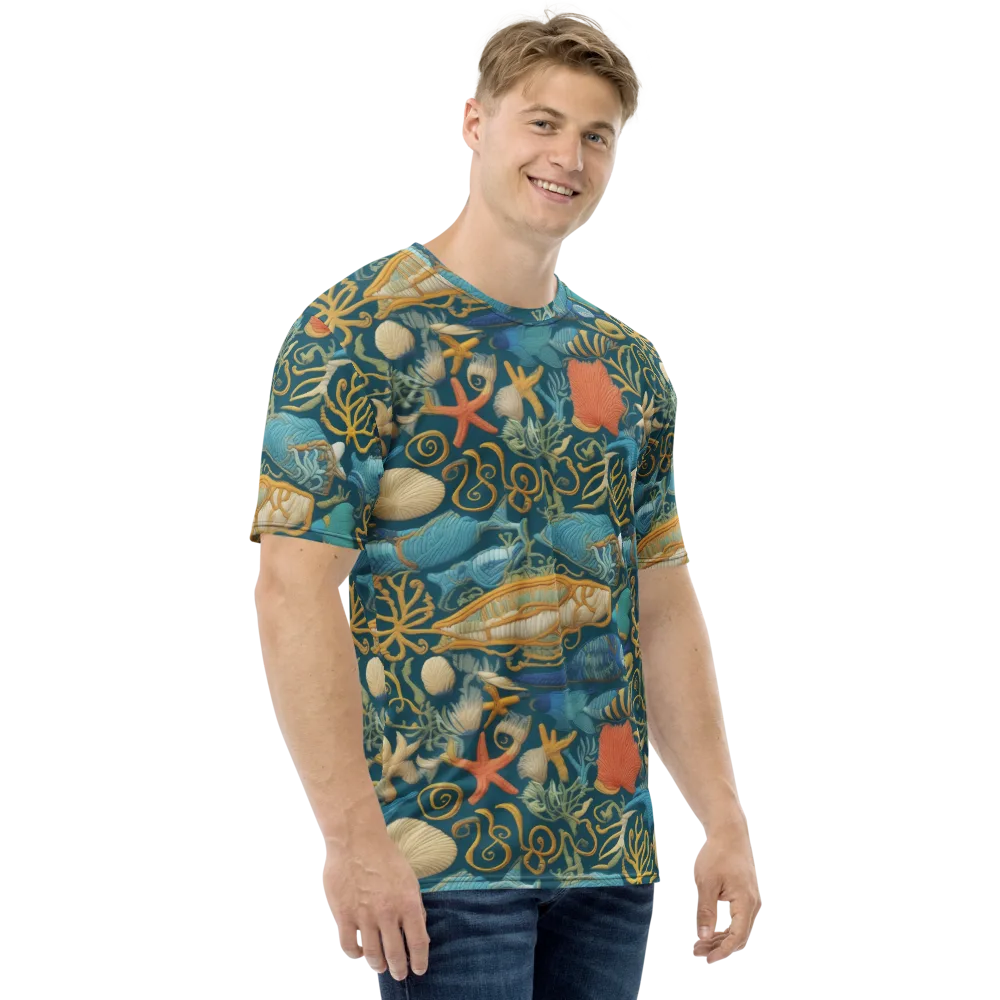Tidepool Tapestry on Men's Crew Neck T-Shirt — Right