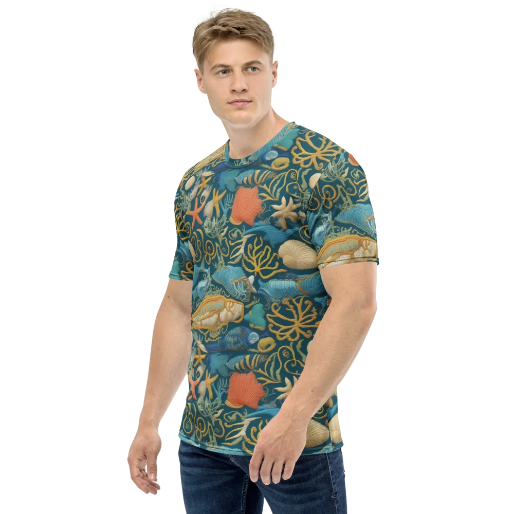 Tidepool Tapestry on Men's Crew Neck T-Shirt — Left