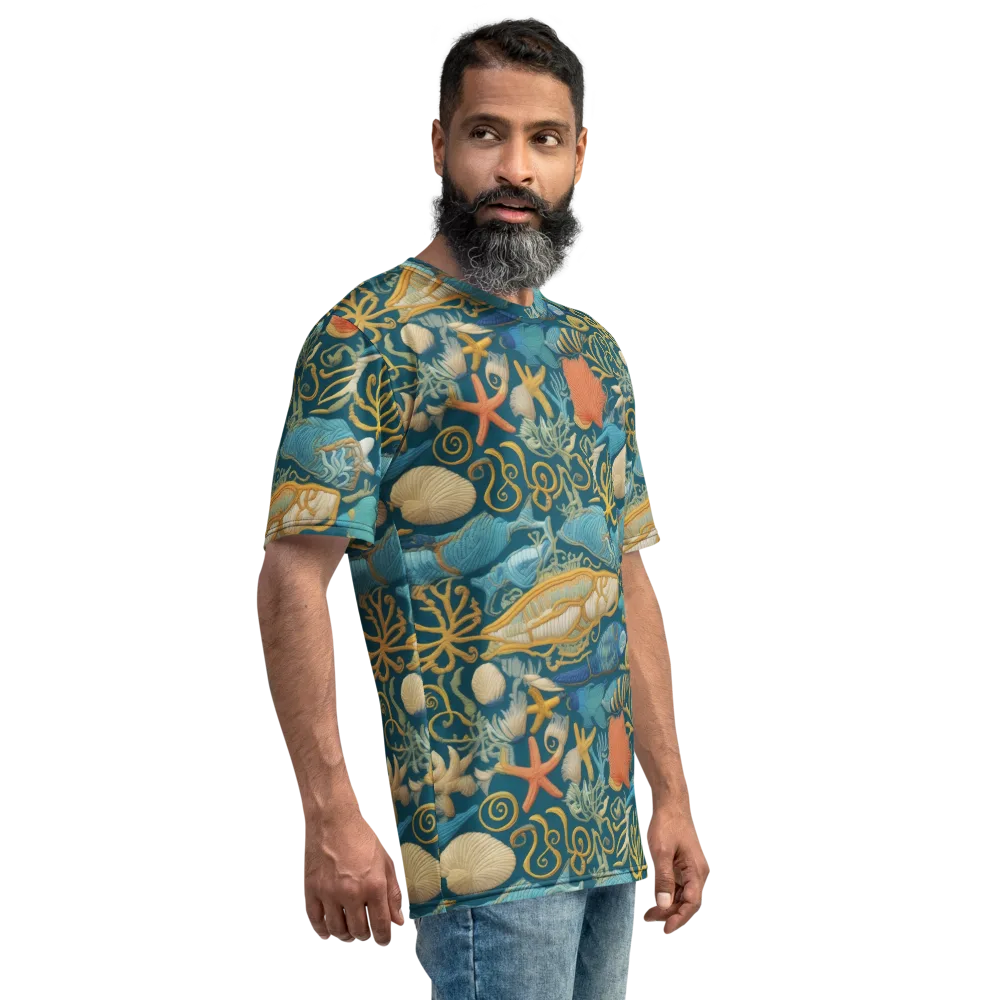 Tidepool Tapestry on Men's Crew Neck T-Shirt — Right