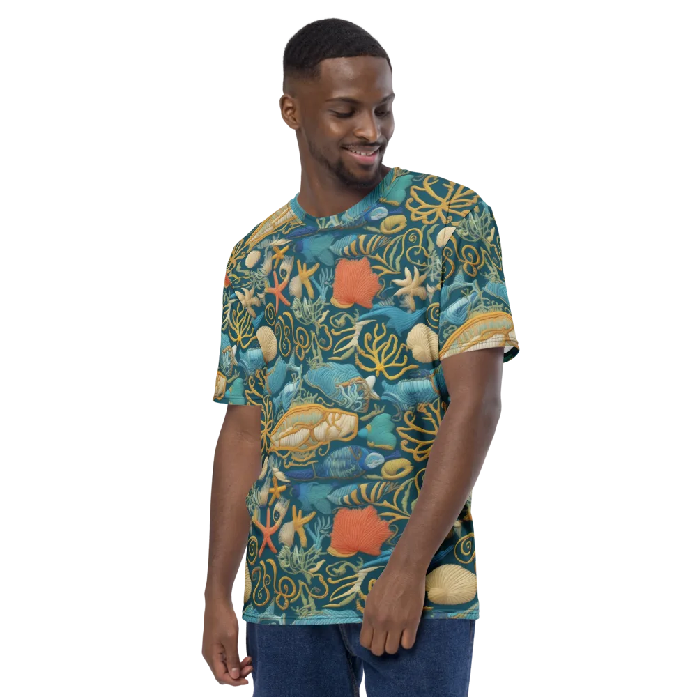 Tidepool Tapestry on Men's Crew Neck T-Shirt — Left