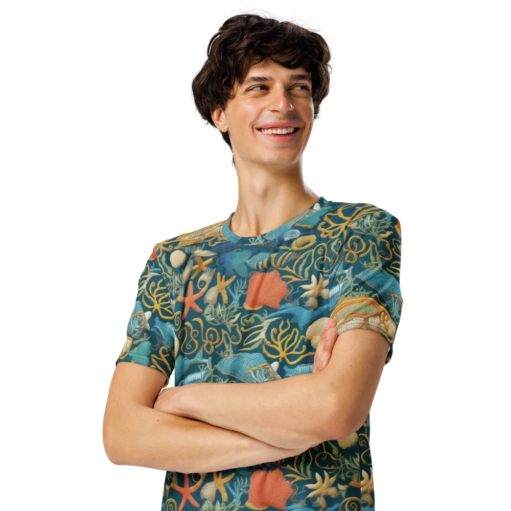 Tidepool Tapestry on Men's Crew Neck T-Shirt — Left Front