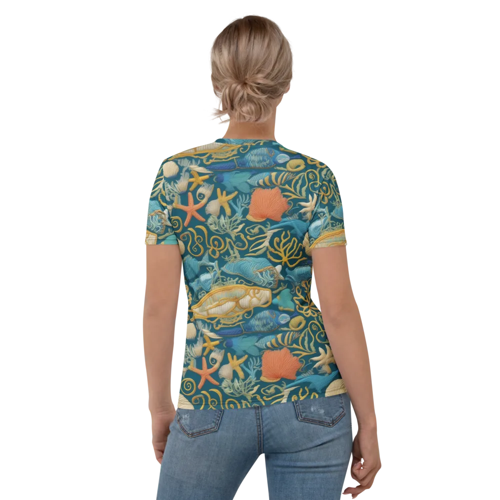 Tidepool Tapestry on Women's Crew Neck T-Shirt — Back