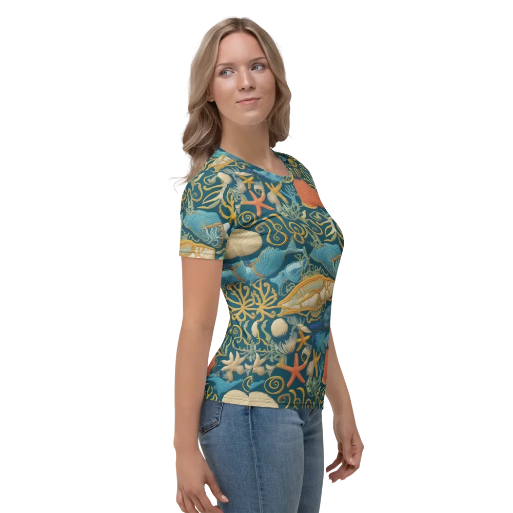 Tidepool Tapestry on Women's Crew Neck T-Shirt — Right