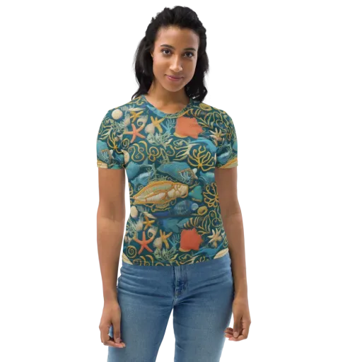 Tidepool Tapestry on a Women's Crew Neck T-Shirt