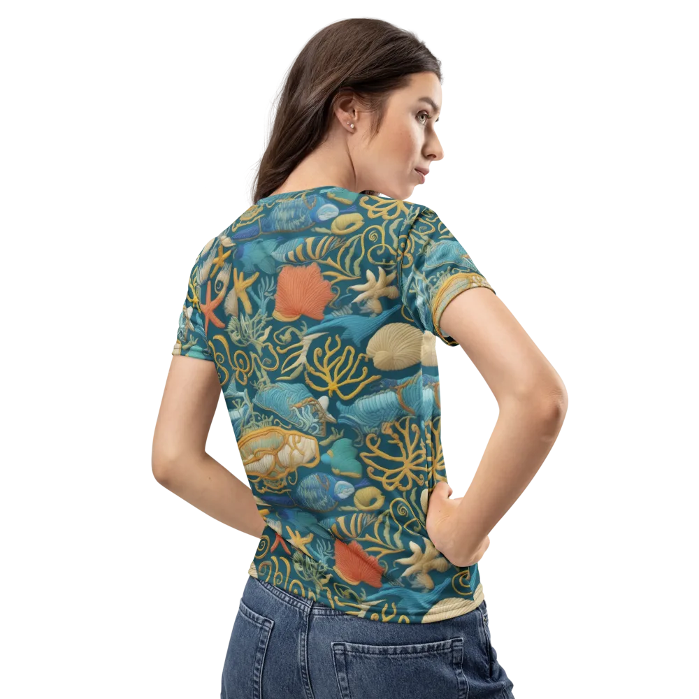 Tidepool Tapestry on Women's Crew Neck T-Shirt — Back