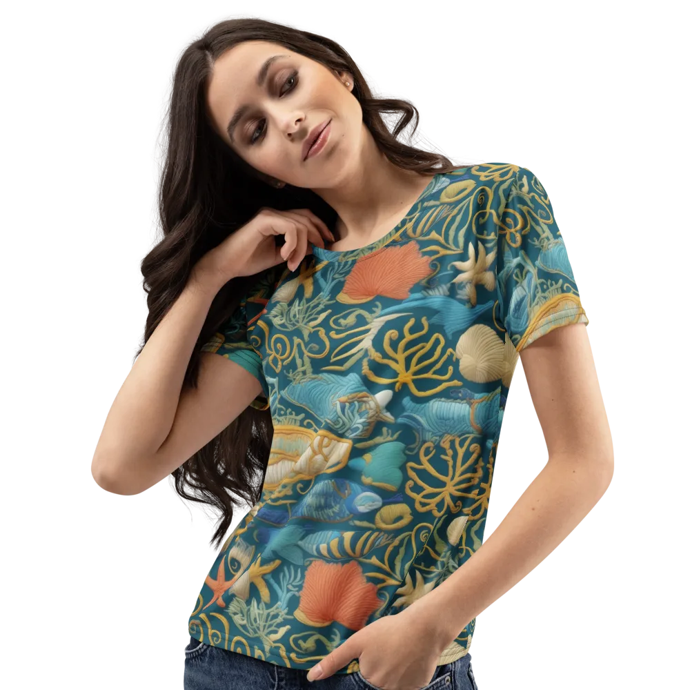 Tidepool Tapestry on Women's Crew Neck T-Shirt — Left Front