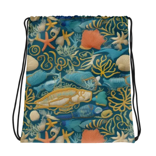 Tidepool Tapestry on a Drawstring Bag