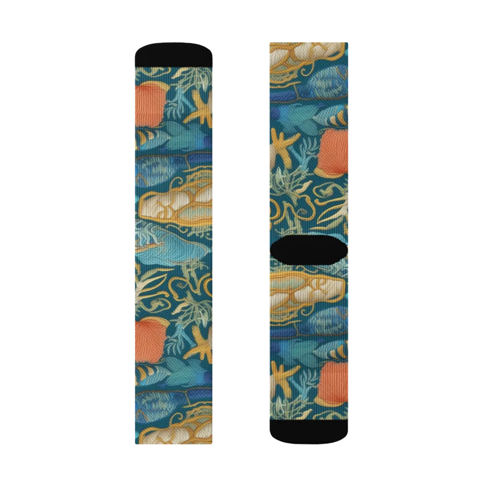 Tidepool Tapestry on Socks — Left Sock