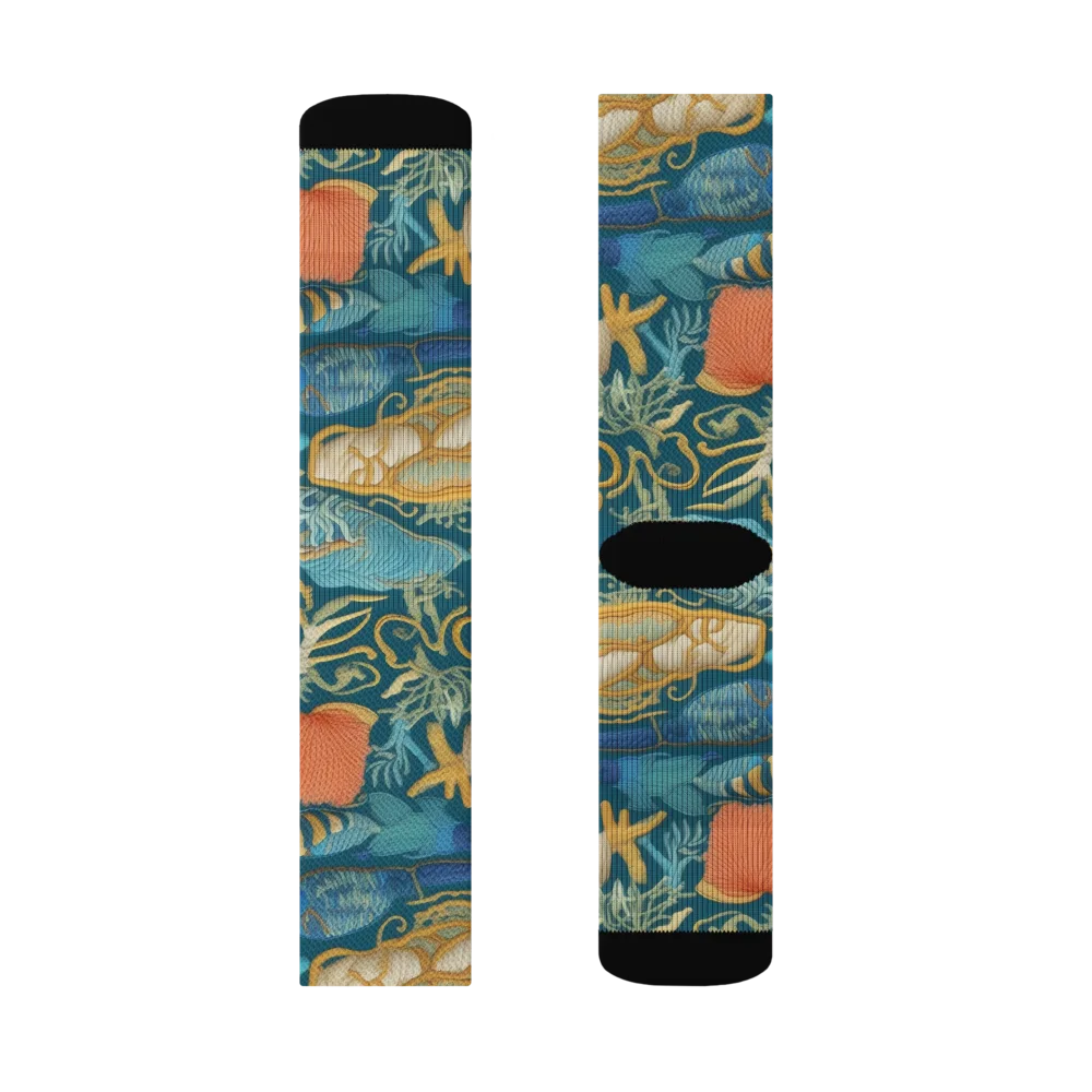 Tidepool Tapestry on Socks — Right Sock