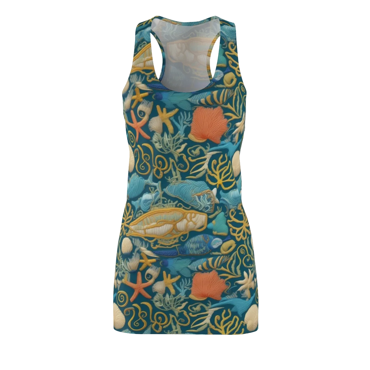 Tidepool Tapestry on Racerback Dress — Front
