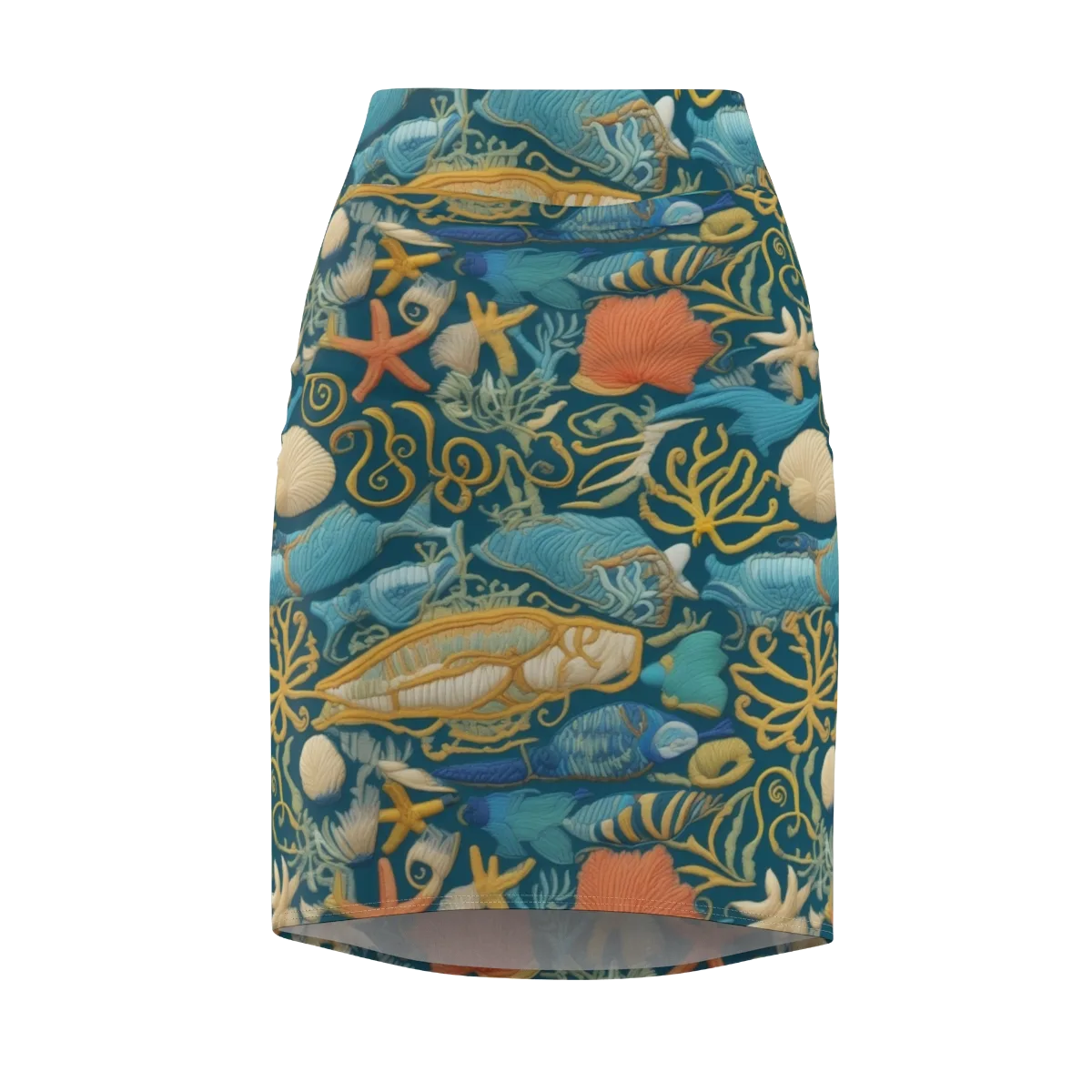 Tidepool Tapestry on Pencil Skirt — Front