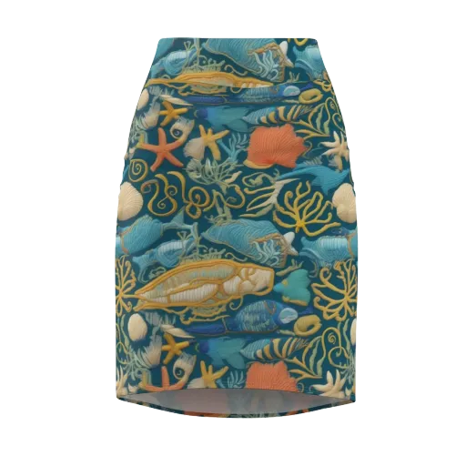 Tidepool Tapestry on a Pencil Skirt