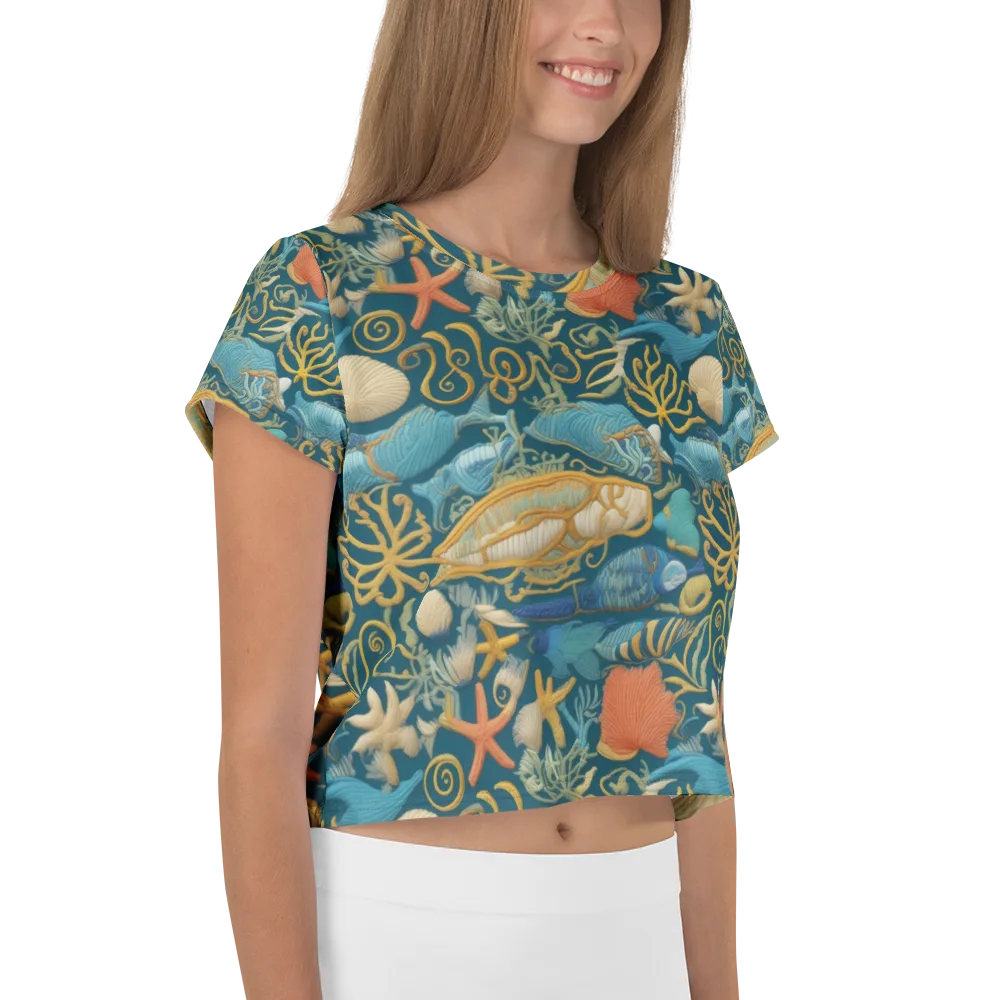 Tidepool Tapestry on Crop Tee — Right