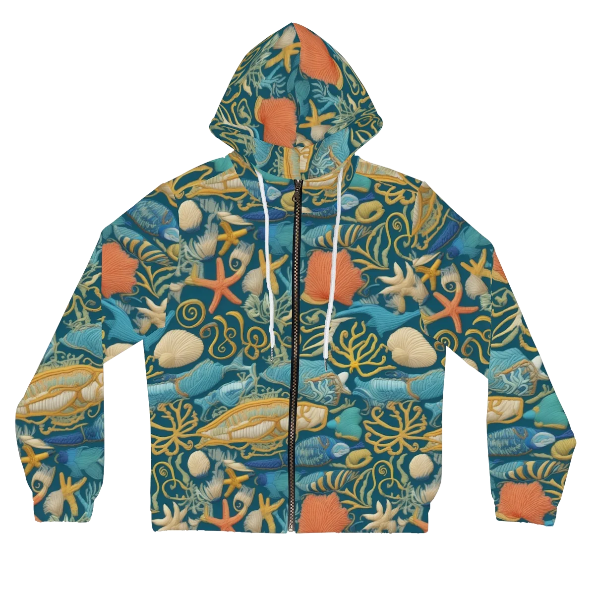 Tidepool Tapestry on Women's Full-Zip Hoodie — Front